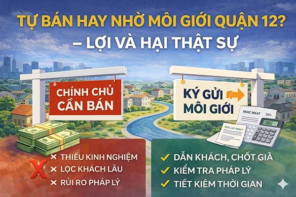 Tự bán hay nhờ môi giới Quận 12 — lợi và hại thật sự