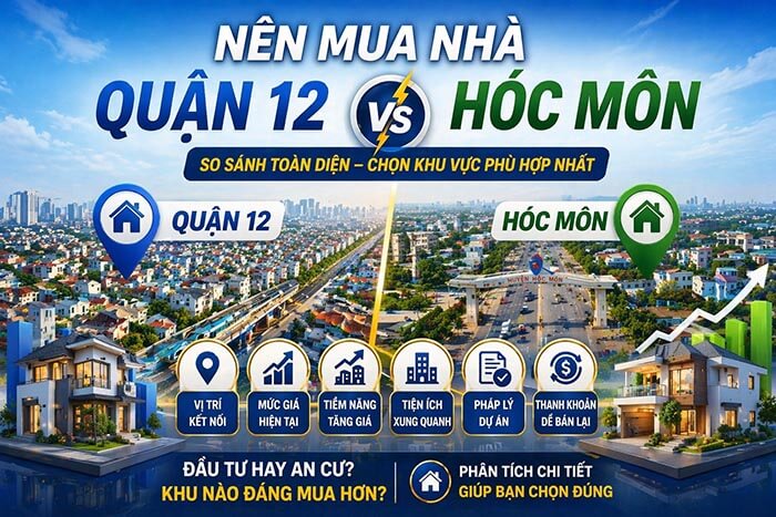 Mua nhà Quận 12 vs Hóc Môn được gì, mất gì và khi nào hợp lý